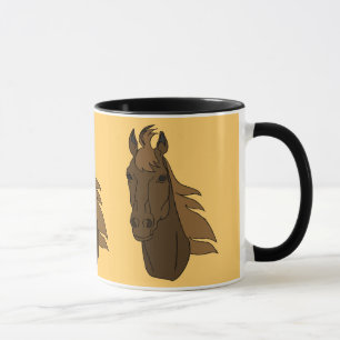horse heads ceramic mug