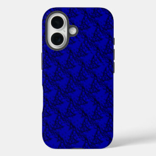 Horse Heads in blue artdeco iPhone 16 Case