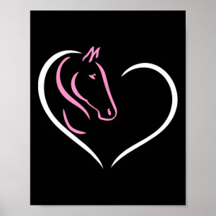 Horse Heart Cute Horseback Riding Equine Equestria Poster