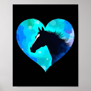 Horse Heart Horse Girl Horse Riding Horseback Poster