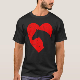 Horse Heart Silhouette For Cowgirl Equestrian Grap T-Shirt