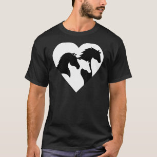 Horse Heart Silhouette For Cowgirl Equestrian Grap T-Shirt