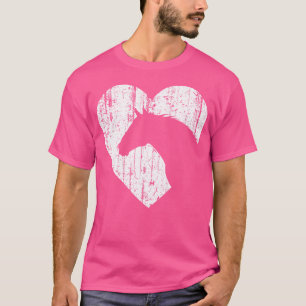 Horse Heart Silhouette For Cowgirl Equestrian Grap T-Shirt
