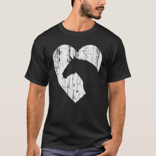 Horse Heart Silhouette For Cowgirl Girl Horse Ridi T-Shirt