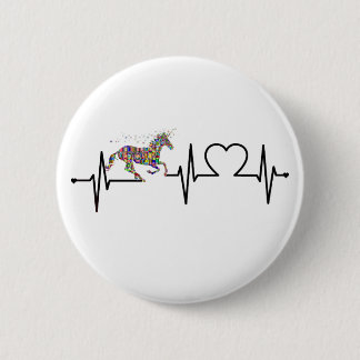 horse heartbeat 6 cm round badge