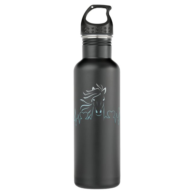 Horse Heartbeat Girls Teen Women Who Love Horses  710 Ml Water Bottle (Front)