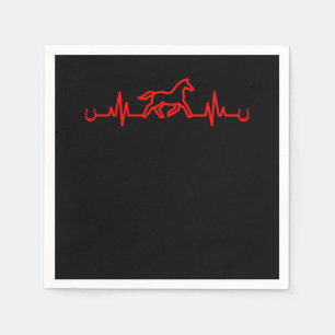 Horse Heartbeat Horseshoe Stable Equestrian Gift Napkin
