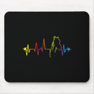 Horse Heartbeat Shirt Horses Horseback Riding Gift Mouse Mat