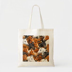 Horse Herd Portrait Pattern Tote Bag