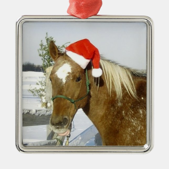 Horse Holiday Christmas Ornament (Front)