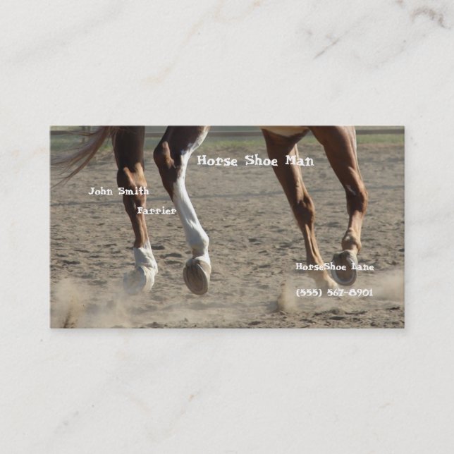Horse Hooves in Motion Business Card (Front)