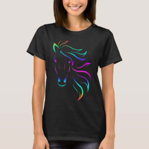 Horse Horseback Riding Equestrian Colorful T-Shirt