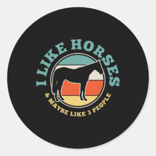 Horse Horseback Riding Funny Gift  Classic Round Sticker