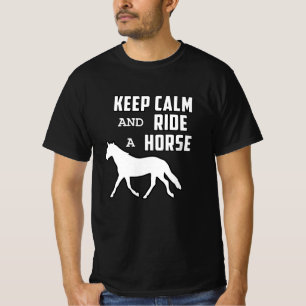 Horse Horses Horseshoe Riding Keep Calm Gift Idea T-Shirt