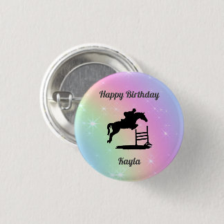 Horse Hunter Jumper Happy Birthday Button