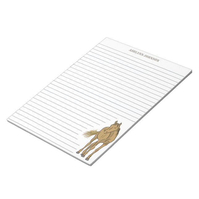 Horse Illustration Lined Stationery Writing Paper Notepad (Angled)
