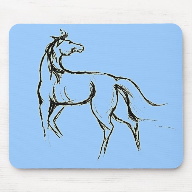 Horse Illustration Mousepad (Front)