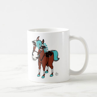 horse illustration no text coffee mug