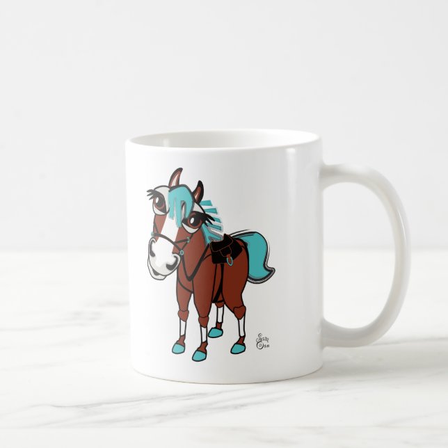 horse illustration no text  coffee mug (Right)