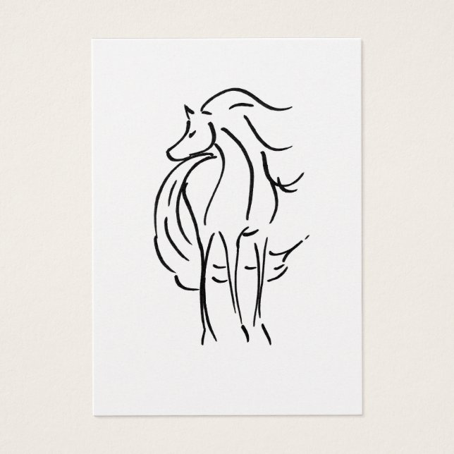Horse Illustration Profile Card (Front)