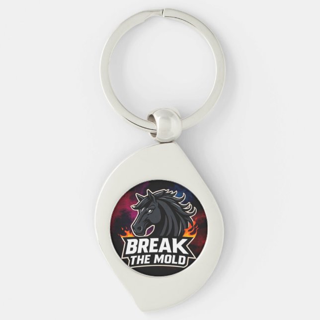 Horse Illustration with Motivational Text Key Ring (Front)