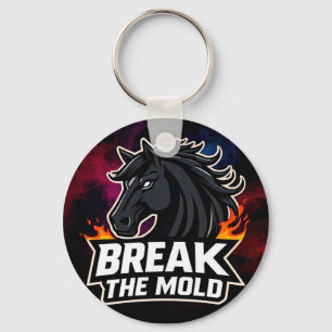 Horse Illustration with Motivational Text Key Ring