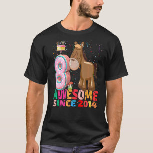 Horse I'm 8 Years Old Girls Birthday Horse Party T-Shirt