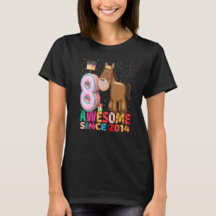 Horse I'm 8 Years Old Girls Birthday Horse Party T-Shirt
