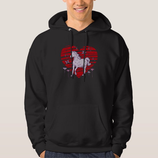 Horse in a Heart  for Horse  and Horse Rider Hoodie (Front)