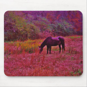 Horse in a Kaleidoscope Coloured Field Mouse Mat