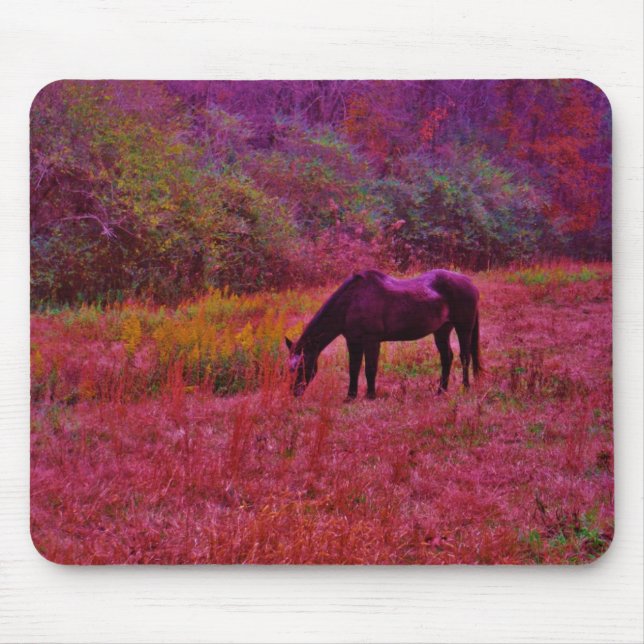 Horse in a Kaleidoscope Coloured Field Mouse Mat (Front)