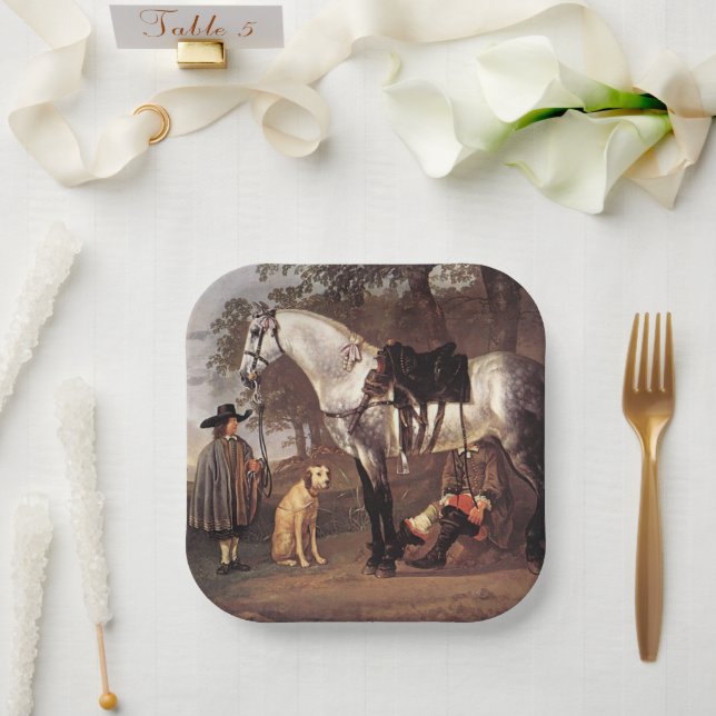 Horse in a Landscape Aelbert Cuyp    Paper Plate (Wedding)