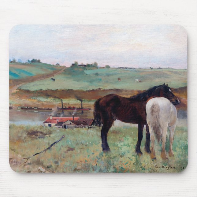 Horse in a Meadow, Edgar Degas Mouse Mat (Front)