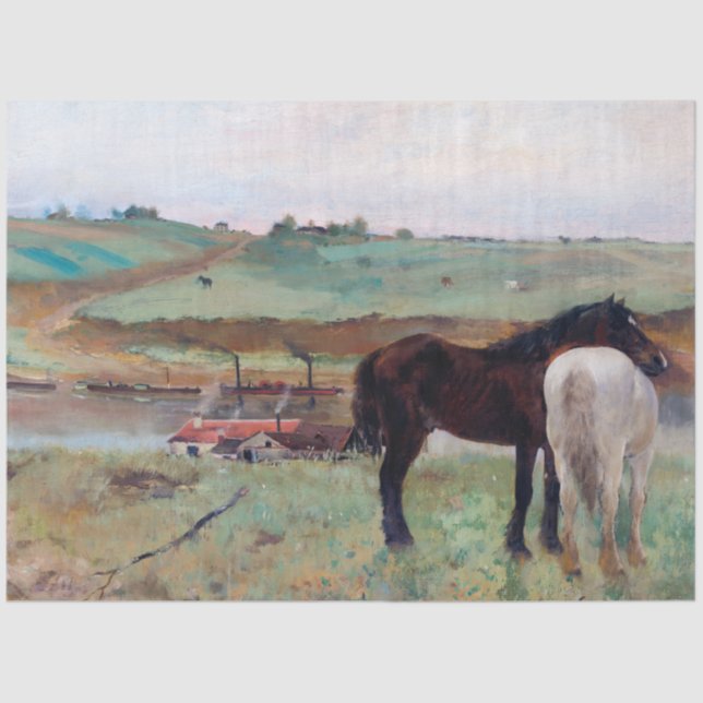 Horse in a Meadow, Edgar Degas Tissue Paper (Front)