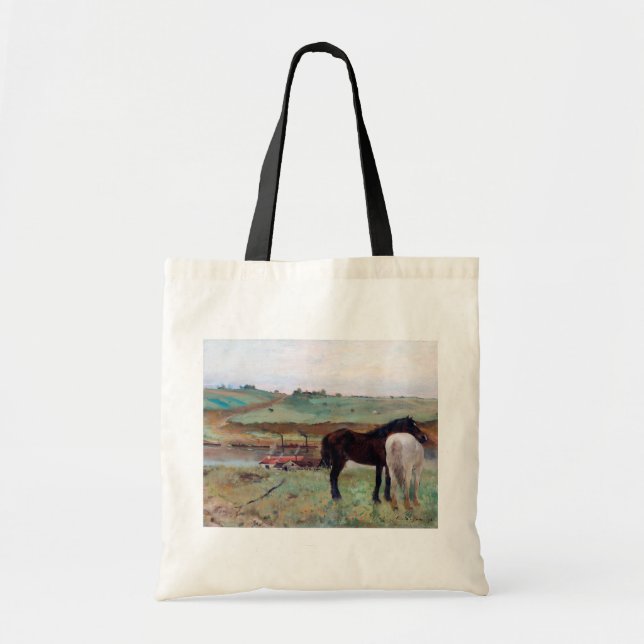 Horse in a Meadow, Edgar Degas Tote Bag (Front)