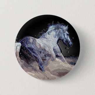 Horse in Action 6 Cm Round Badge