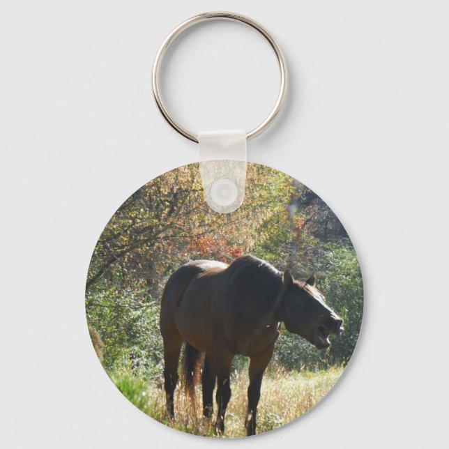 Horse in Autumn Key Ring (Front)