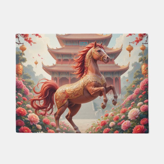 Horse in china year  doormat (Front)