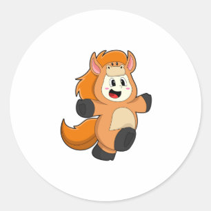 Horse in Costume Classic Round Sticker