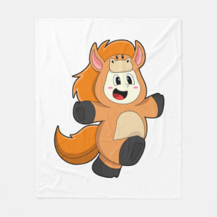 Horse in Costume Fleece Blanket