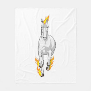 Horse in Flame Fleece Blanket