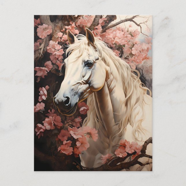 Horse in Flowers Postcard (Front)