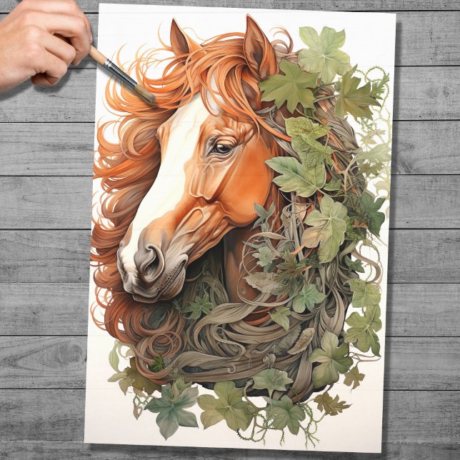 Horse In Foliage 2 Decoupage Paper (Creator Uploaded)