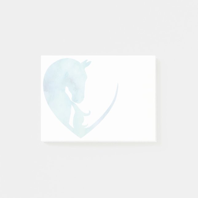Horse in Heart - Blue Post-it Notes (Front)