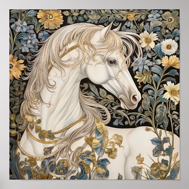 Horse in Meadow Painting Poster (Front)