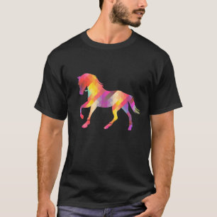Horse In Multicolored Mosaic Colours Horse Riding T-Shirt
