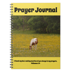 Horse in Pasture of Wildflowers Prayer Journal