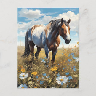 horse in  postcard