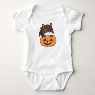 Horse In Pumpkin Sweet Horses Happy Halloween Baby Bodysuit