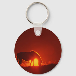 Horse in Red Sunset Key Ring